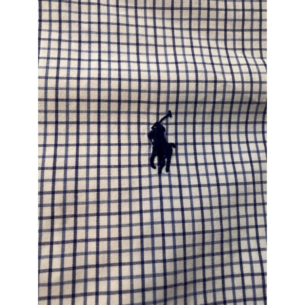 Ralph Lauren Shirt Mens XL 17.5 Blue Check Long Sleeve Button Classic Fit (057) - Picture 3 of 10